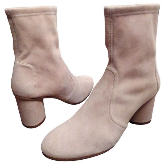 Stuart Weitzman Margot 75 Dolce Taupe Suede Ankle Booties, Size 6.5, BNWOT - Picture 4 of 11